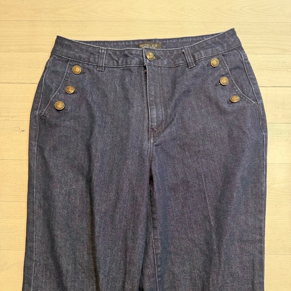 Rachel Zoe dark denim wide leg jeans women's size 8 - Picture 4 of 10